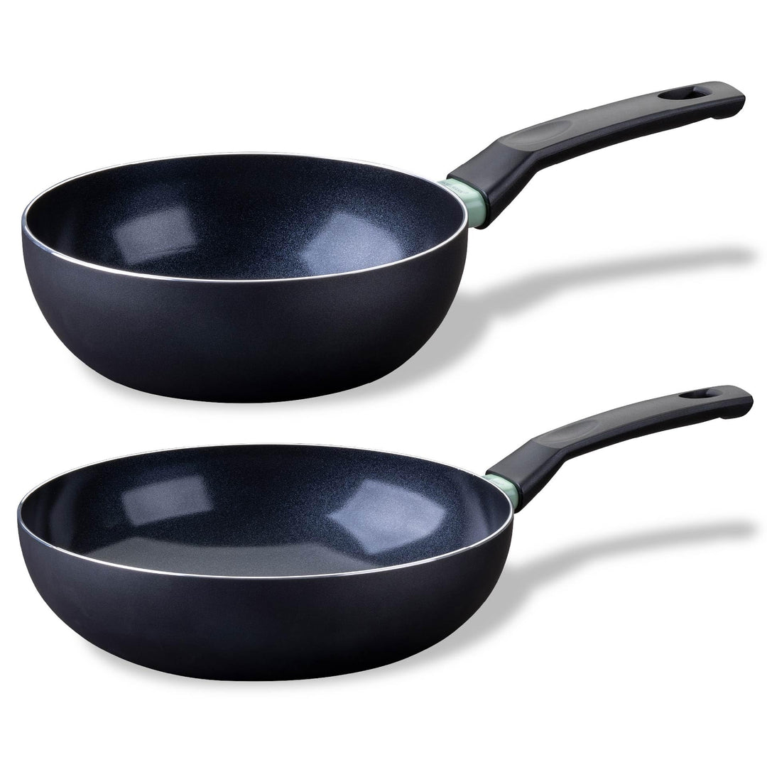 Fackelmann Brandao Antihaft-Bratpfannen Set Ø16/20 cm – Aus recyceltem Aluminium, PFAS-freie Keramik