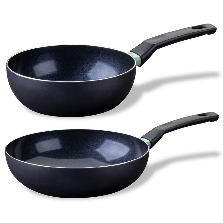 Fackelmann Brandao Antihaft-Bratpfannen Set Ø16/20 cm – Aus recyceltem Aluminium, PFAS-freie Keramik