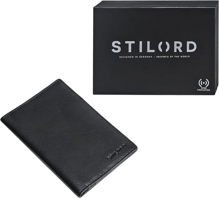 STILORD 'Arthur' Reisepasshülle Leder Reisezubehör Ausweismappe Echt Leder Reisedokumententasche Led