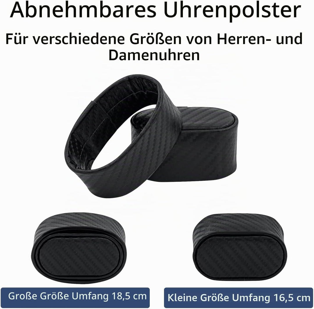 Mcbazel Uhrenbeweger für Automatikuhren, Uhrenbewegerbox PU Leder Karbonfaser Uhrengehäuse mit EU St