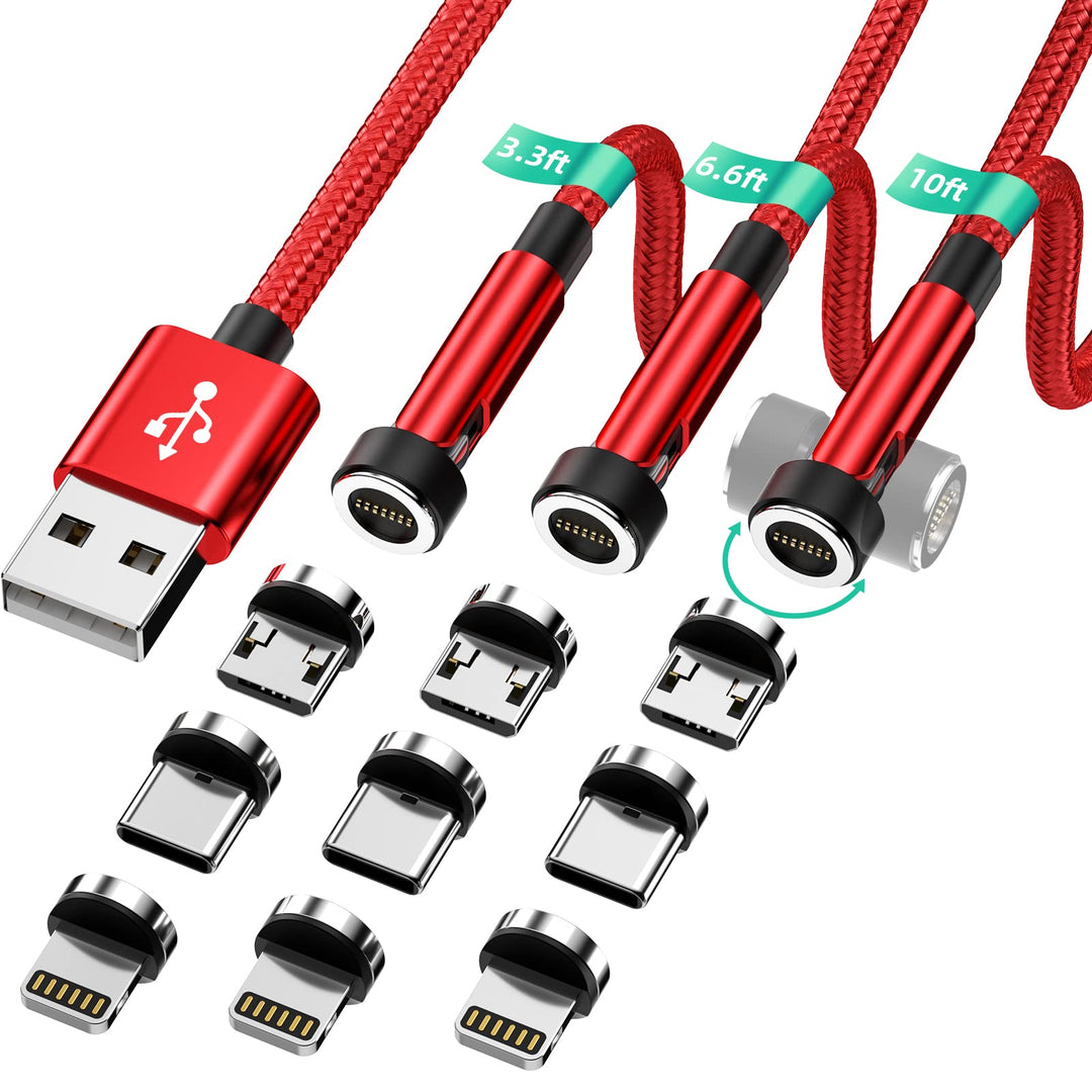 HanCenDa USB C Magnet Ladekabel[1M+2M+3M], 3 in 1 Magnet Ladekabel, 3A QC Schnellladung Datenübertra