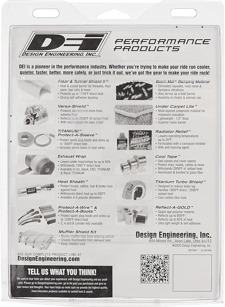Dei 010402 versa-shield Starter Hitzeschild Wrap, 17,8 cm X 1 ", Versa-Shield