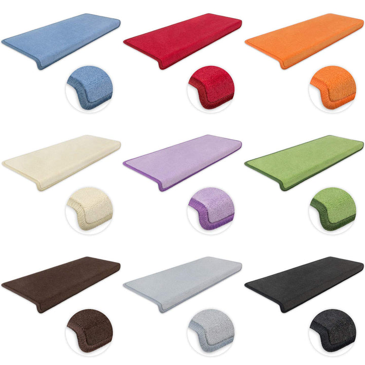 Kettelservice-Metzker Stufenmatten Vorwerk Uni Rechteckig SparSet Baumwollweiss 18 Stück, Baumwollwe