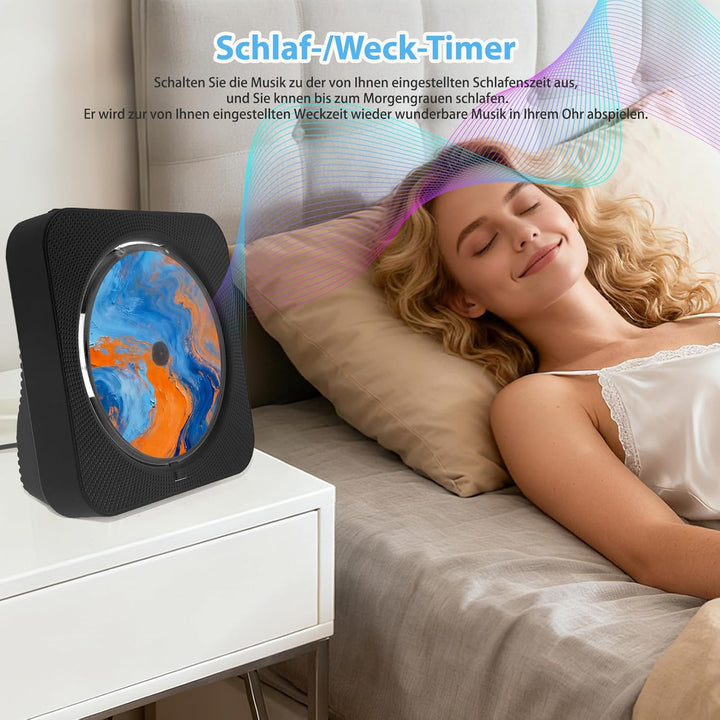 CD Player Tragbar mit Bluetooth 5.1, Liphier CD-Player Musik Heim-Desktop, CD Spieler Kinder mit HiF