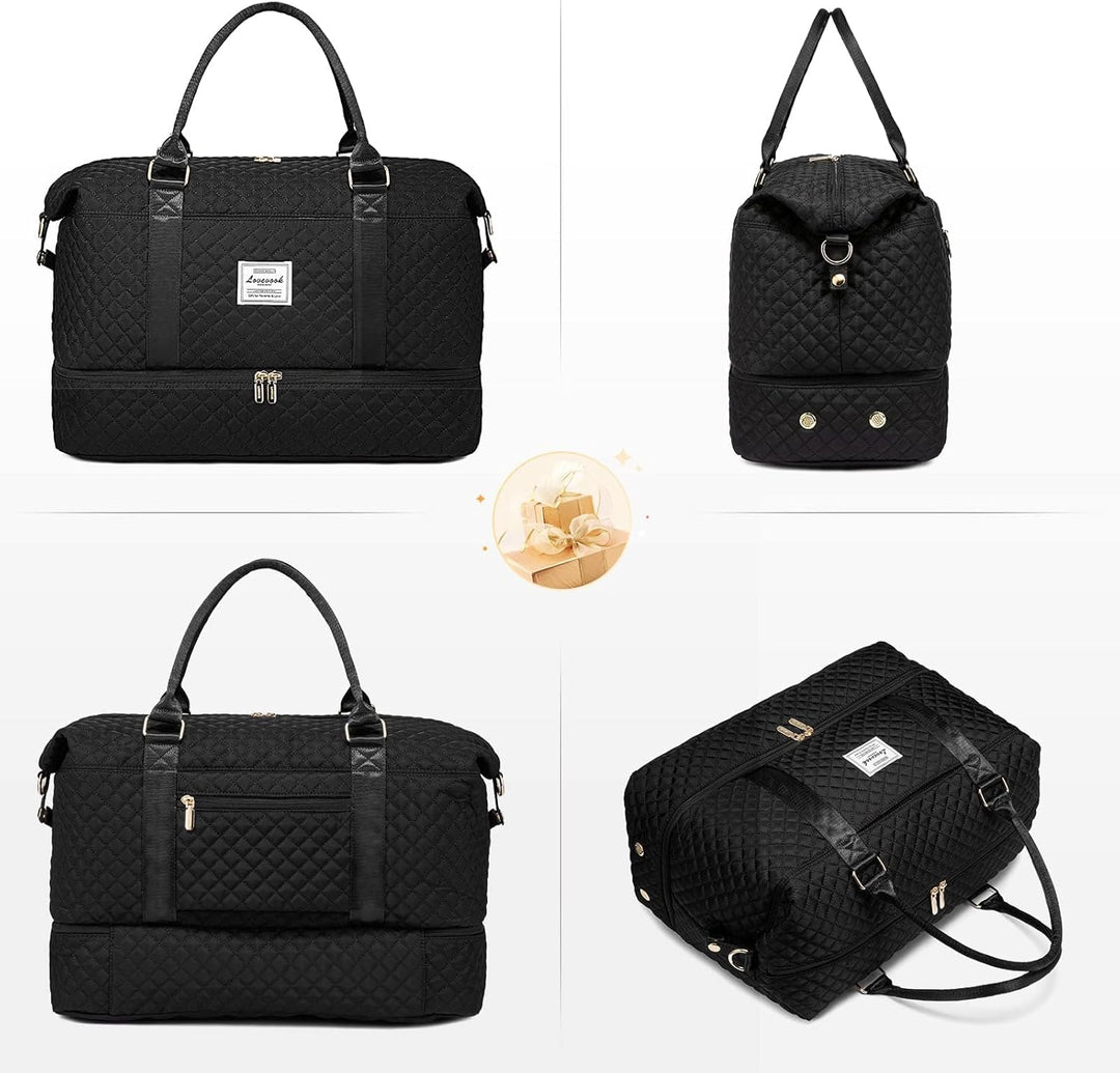 LOVEVOOK Reisetasche Damen Sporttasche Gross mit Schuhfach & Nassfach Weekender Travel Duffle Bag mi