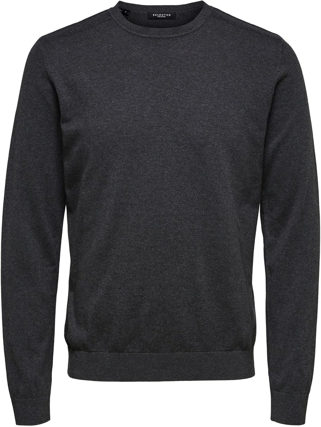 Selected Homme Male Strickpullover Langarm, Antracit/Detail:melange