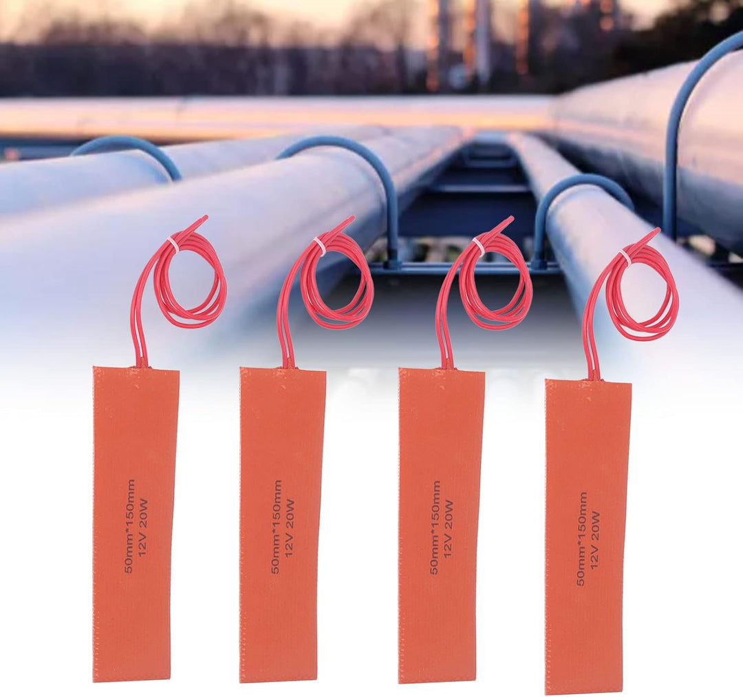 Jeanoko 4 Stück Gummi-Heizkissen, Flexible Silikon-Heizmatte, Gummi-Heizdecke für Industrieanlagen,