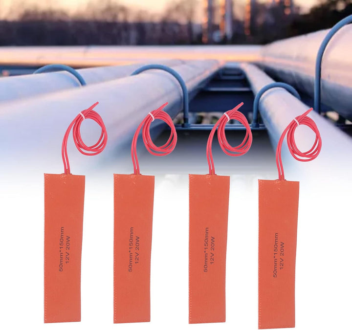 Jeanoko 4 Stück Gummi-Heizkissen, Flexible Silikon-Heizmatte, Gummi-Heizdecke für Industrieanlagen,