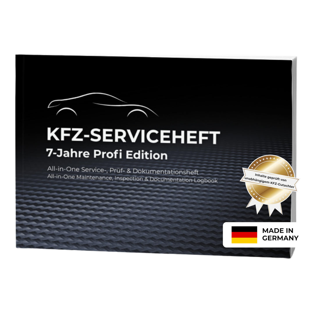 Serviceheft KFZ [All-in-One] – Universelles Scheckheft Auto für PKW – 7-Jahre Profi Edition inkl. Wa
