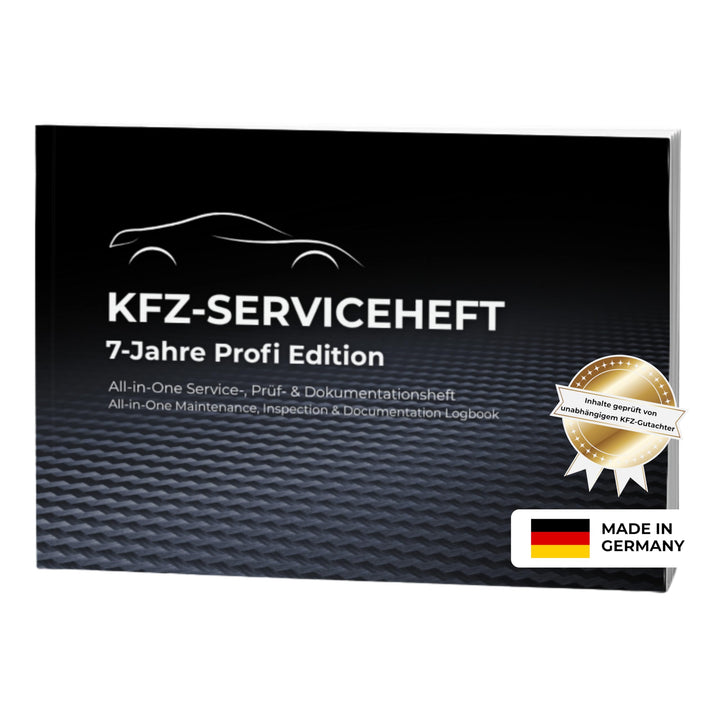 Serviceheft KFZ [All-in-One] – Universelles Scheckheft Auto für PKW – 7-Jahre Profi Edition inkl. Wa