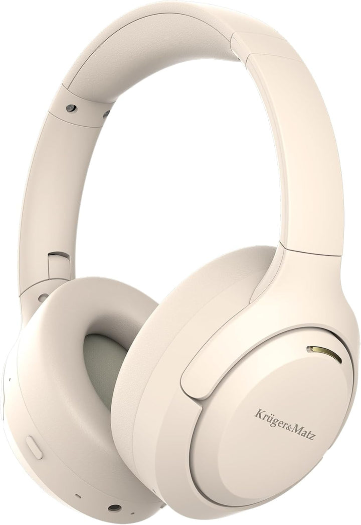 Krüger&amp;Matz Drahtlose Ohrhörer mit ANC F8A Eingebautes Bluetooth Mikrofon 5.4 Beige