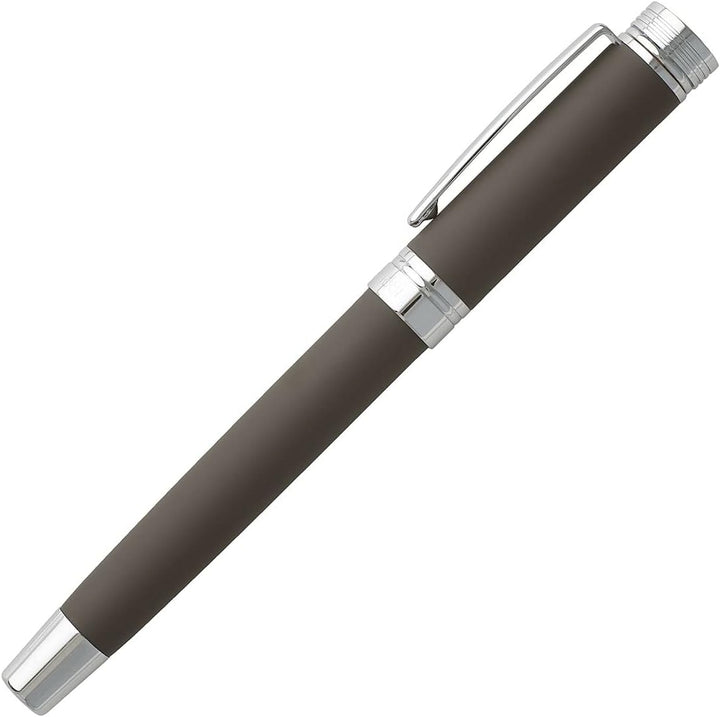 Cerruti 1881 Zoom Füllfederhalter aus Messing in der Farbe Silber-Schwarz, Länge: 14cm, NSG9142X