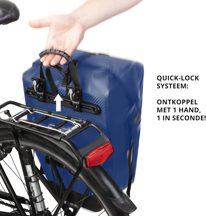 Dutch Mountains Pannier - Fahrrad Gepacktrager - 100% wasserdicht (Blau, 24 ltr) Blau 24 ltr, Blau 2