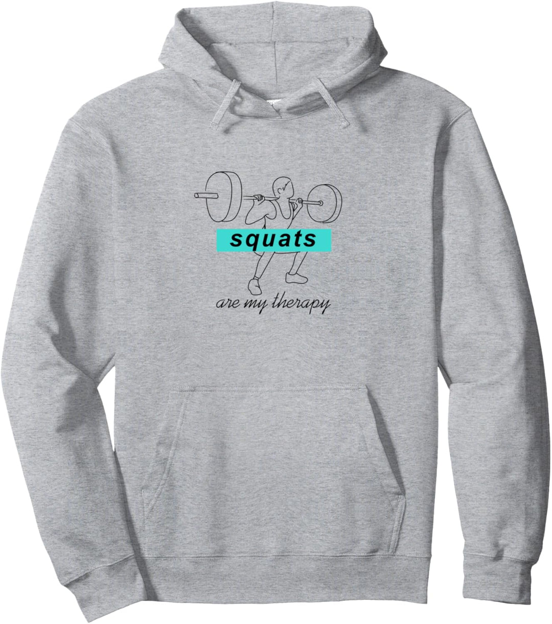 Powerlifting Squats as Therapy Ironic Gym Zitat Pullover Hoodie