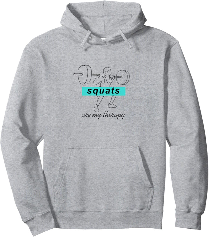 Powerlifting Squats as Therapy Ironic Gym Zitat Pullover Hoodie
