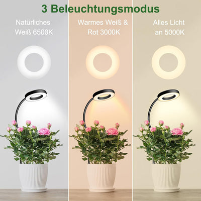 Wolezek Pflanzenlampe LED Vollspektrum, Pot Clip Grow Light, zwei Installationsoptionen Pflanzenlich