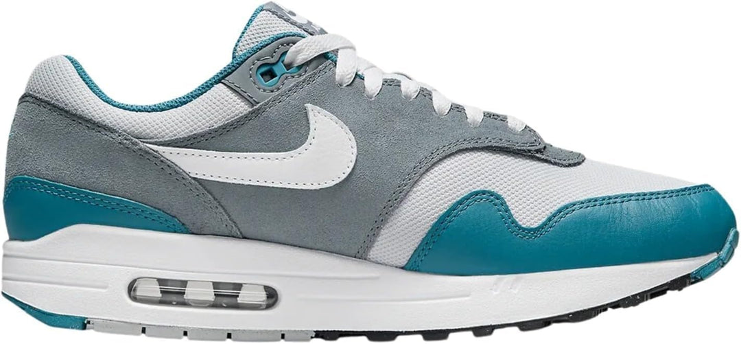 Nike Herren Air Max 1 Sneaker 41 EU Photon Dust White Cool Grey Noise Aqua, 41 EU Photon Dust White