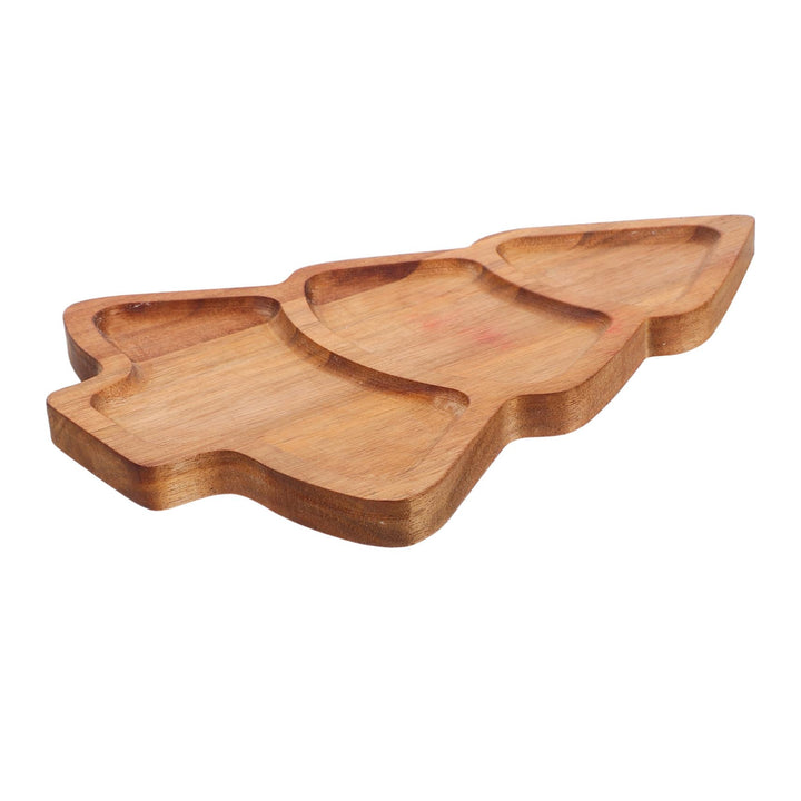 Toyvian Weihnachtsbaum Servierplatte aus Akazienholz Nachhaltiges Langlebiges Snack Vorspeisentablet