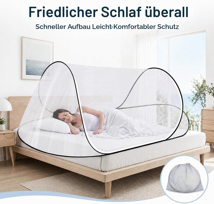 Faltbares Moskitonetz Bett, Pop-Up Mosquito Netz Bett, Mückennetz Reise 200 x 80 x 56cm, Tragbares C