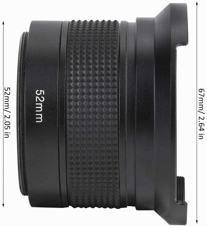 Tosuny 52mm 0.35X Weitwinkel Fisheye Objektiv mit Objektivdeckel Aufbewahrungstasche Universal für C
