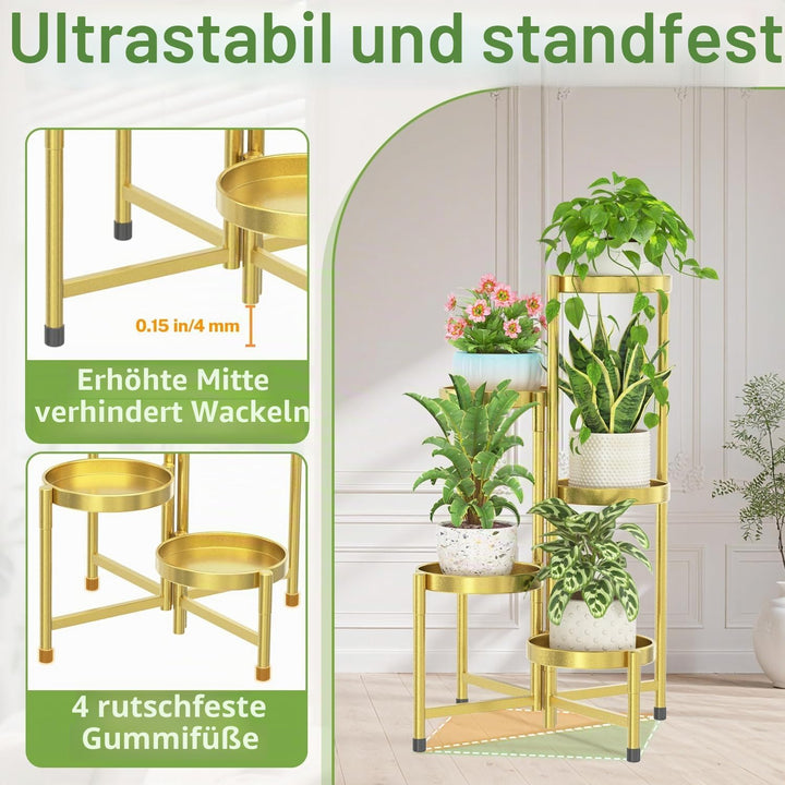 iDavosic.ly 5 Etagen Metall Pflanzenständer Blumentopfständer, Mehrstöckig Pflanzenregal Blumenregal