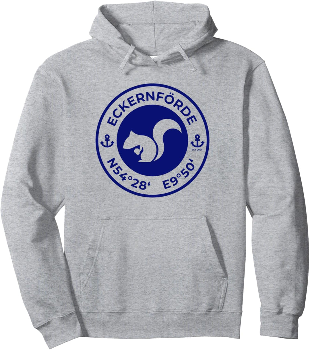 Eichhörnchen Eckernförde mit Anker und Koordinaten Pullover Hoodie