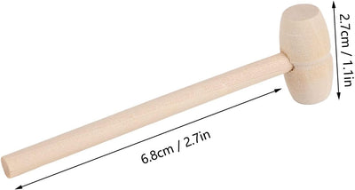 Cyrank 100 Stück Mini-Holzhammer, Mini Holz Hammer für Krabben Und Hummer, Mini DIY Holzhammer für S