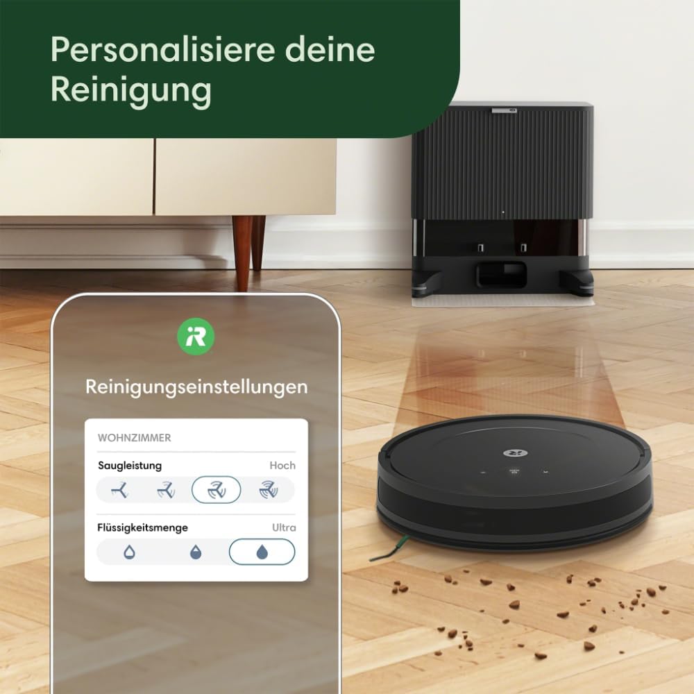 iRobot Roomba Combo Essential Saug- und Wischroboter (Y0110), leistungsstarkes Saugen und Wischen, 3
