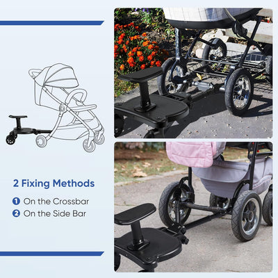 Mevip Buggy Board mit Sitz, Trittbrett Mitfahrbrett universal, Kinderwagen Board mit Kinderwagen Org