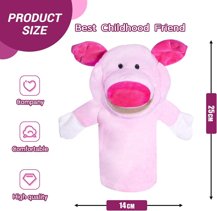 Tier-Handpuppen Farm Wildlife mit beweglichem offenem Mund, Plüsch-Spielzeug, Zoo-Freunde, perfekt z