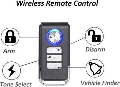 Mengshen 3er Pack Wireless Fahrrad Diebstahlwarnanlage mit Fernbedienung Sicherheit Einbrecher 113dB