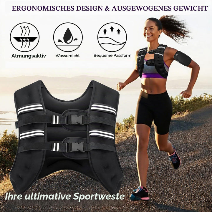 Gewichtsweste herren und frauen,Gewichtsweste mit Reflektierend Streifen für Laufen, Fitness, Kraftt