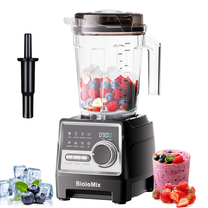 BioloMix 1500W Hochleistungsmixer Smoothie Maker und 2,6 l grossvolumiger BPA Freier Behälter Mit 6