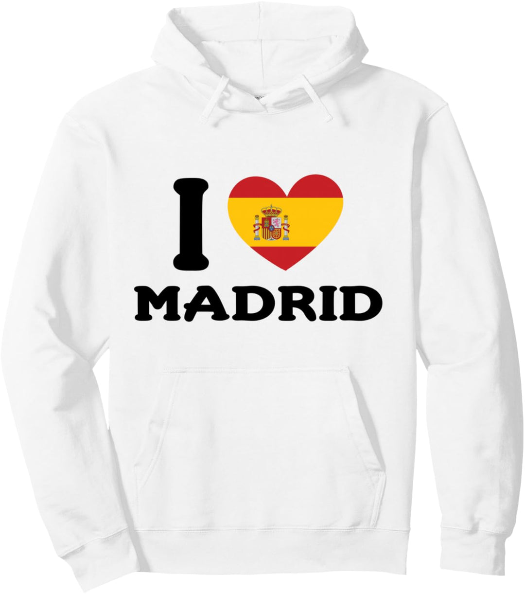 I Love Madrid Spanische Herzflagge Pullover Hoodie