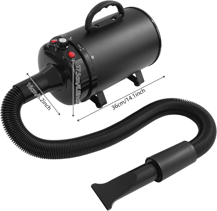 Hundefön Blower mit 4 Düsen - 2200W Profi Blower Hund, Leiser Hundepflege Trockner Gebläse für Hunde