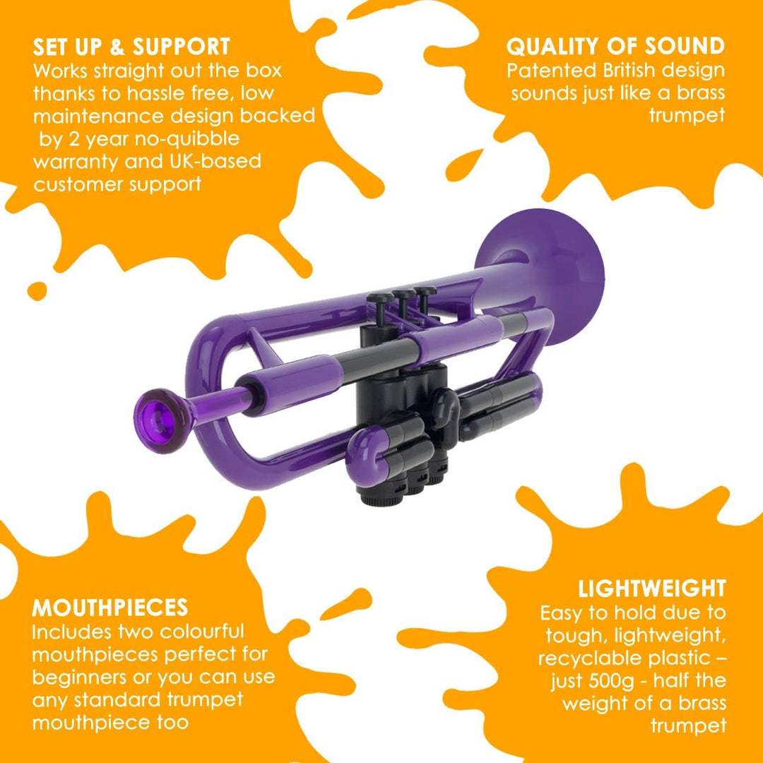 pTrumpet 700629 Trompete mit Tasche und Mundstück violett, violett