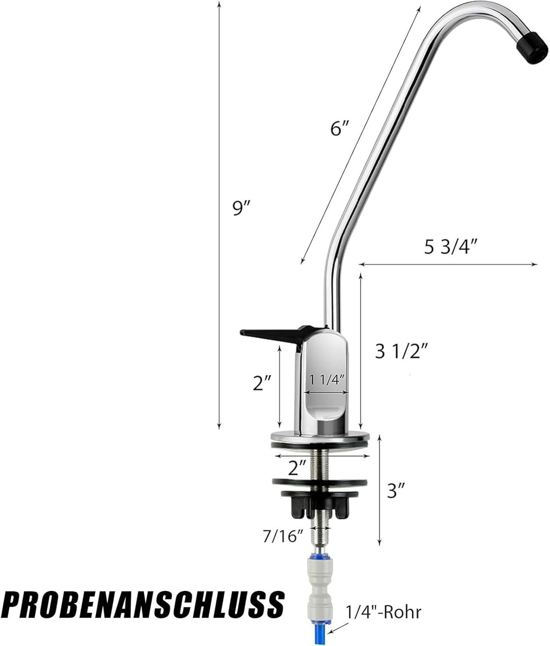 iSpring GB1 Umkehrosmose (RO) Wasserhahn, Bleifrei für Osmoseanlage, Trinkwasser-Wasserhahn ohne Luf