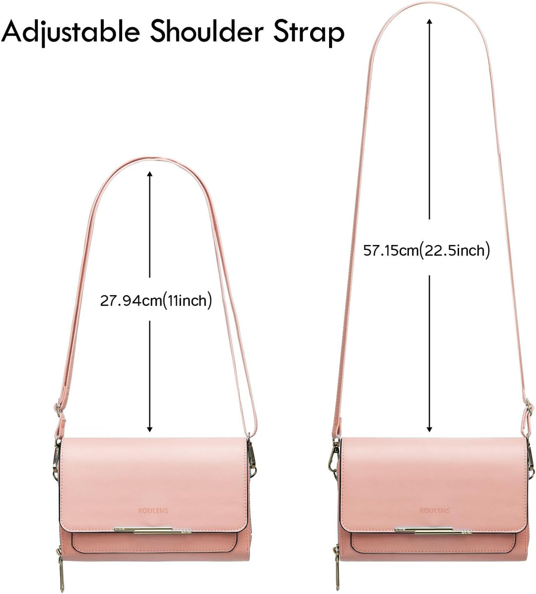 Roulens Klein Handy Umhängetasche,Damen Kleine Umhängetasche,PU Leder Crossbody Schultertasche Reise