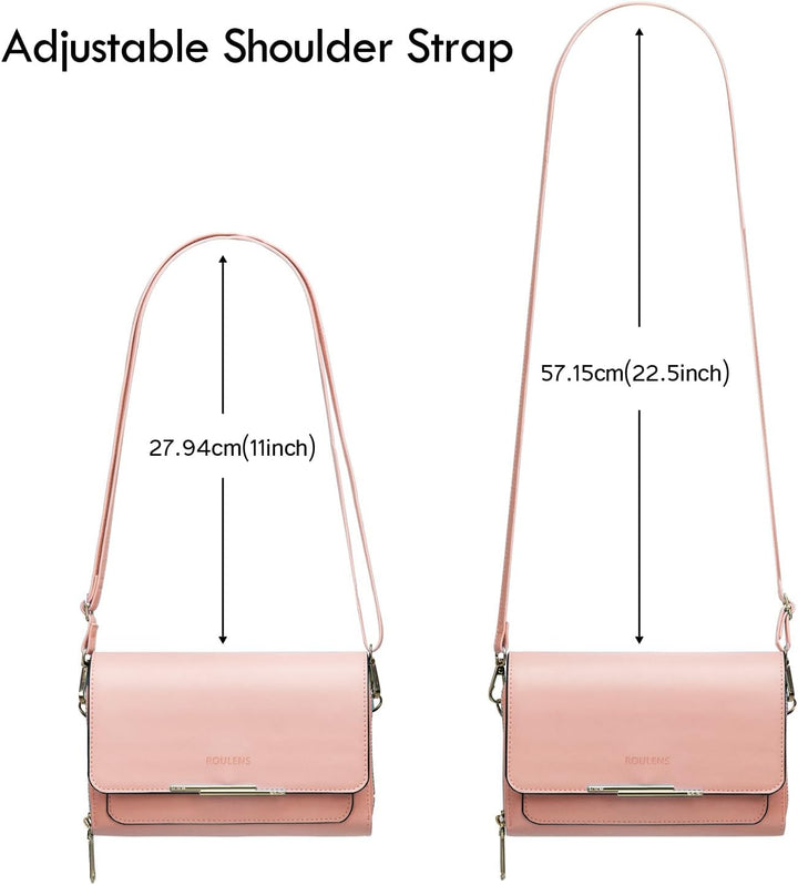 Roulens Klein Handy Umhängetasche,Damen Kleine Umhängetasche,PU Leder Crossbody Schultertasche Reise