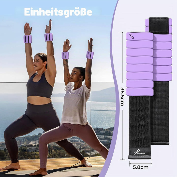 Sportneer tragbare Gewichtsmanschetten – 2er-Set (Jeweils 1 kg) für Damen und Herren, modisches knöc