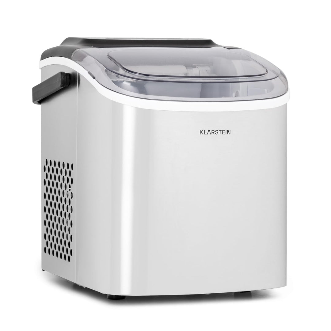 Klarstein Eiswürfelmaschine für Zuhause Camping Gastro, Schnelle Mini-Eiswürfelmaschine Klein, Profi