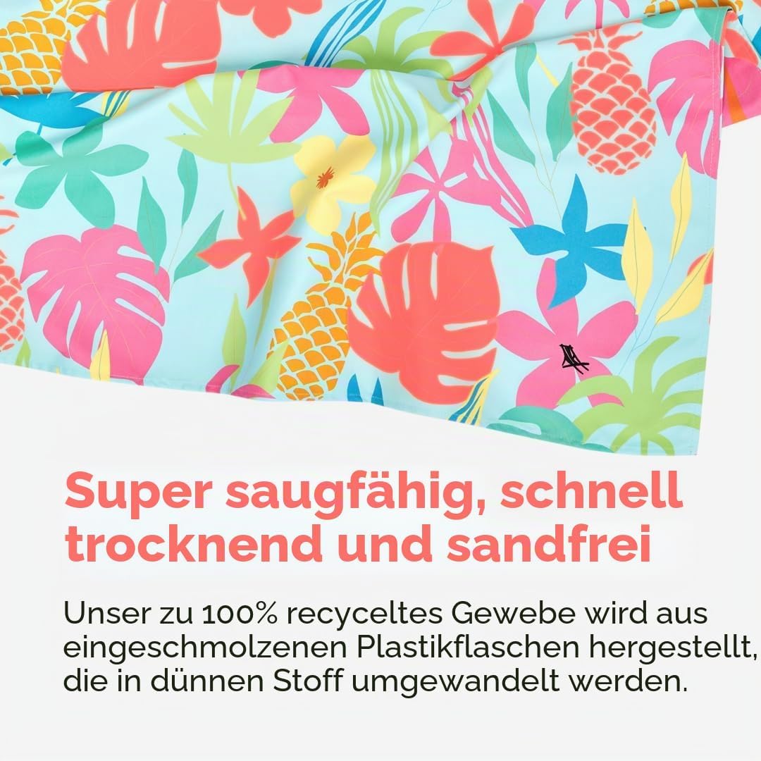 Dock &amp; Bay Strandhandtuch - Schnell trocknende Mikrofaser, ohne Sand - Kompakt, Leicht - 100% recyce