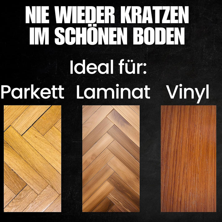 XeloTech 5er Set Hartboden-Rollen für Bürostuhl - 11mm x 22 mm - Black Edition - Sehr leise Bürostuh