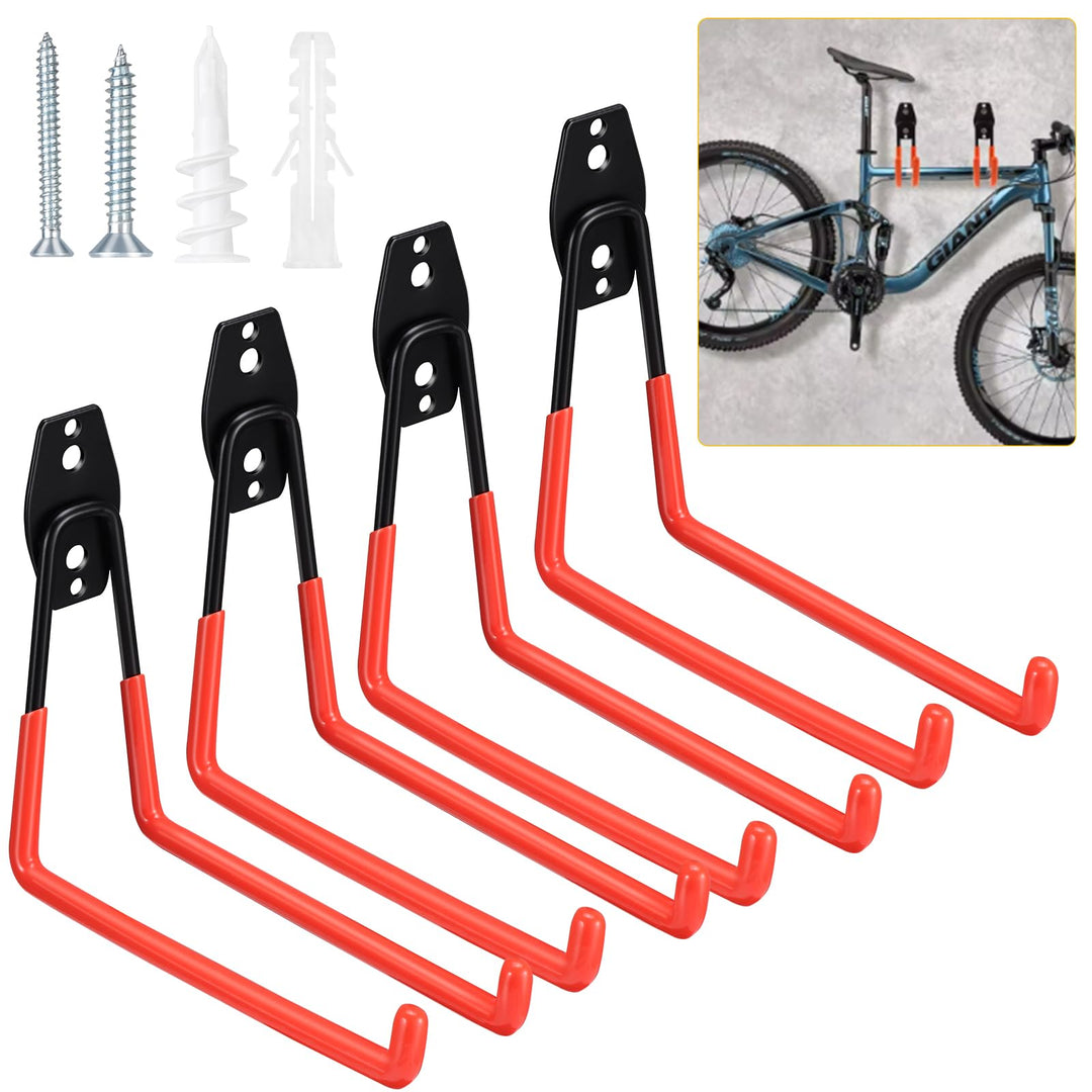 Fippy 4 Stück Wandhaken Garage Schwerlast Garagenhaken Wandhaken Gummiert Garagenhaken Garage Wand H