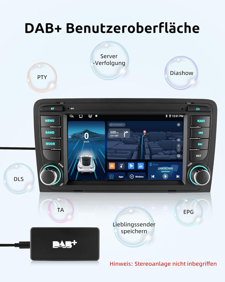 ESSGOO DAB/DAB+ Empfängeradapter für Android 5.1 Autoradio, Android Car Stereo DAB Plus Radioempfäng