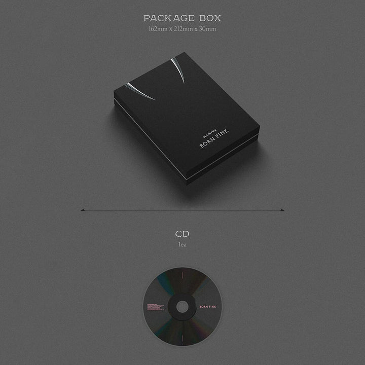 BLACKPINK - [BORN PINK] (BLACK Ver.) CD + Photobook + Envelope + Lyrics Paper + Large Photocard + Po