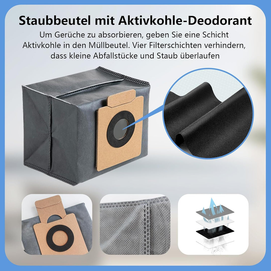 X10 Pro Omni Zubehör Set für Eufy X10 Pro Omni Saugroboter, 29 Stück, 2 Rollenbürste 6 Seitenbürsten
