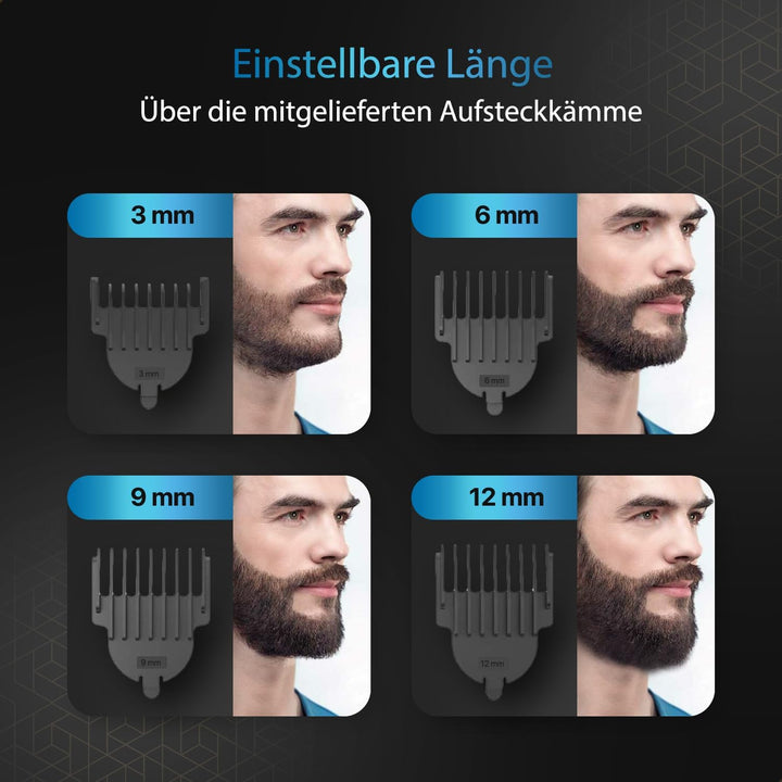 5-in-1 Bartschneider Herren Iced™ / Barttrimmer Herren/Haarschneidemaschine für Gesicht, Körper, Sch