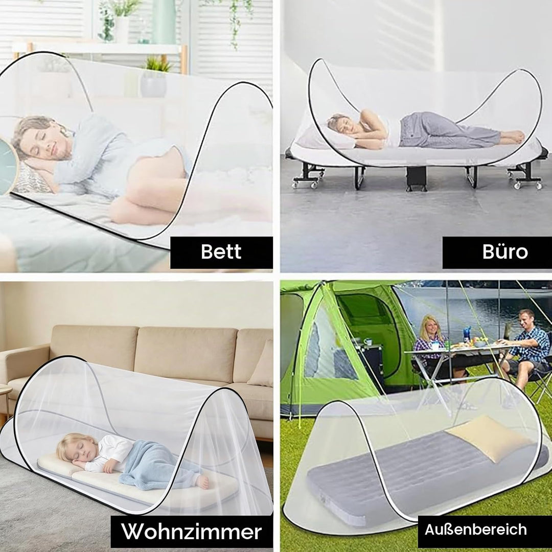Pop-Up Moskitonetz Bett 200 x 80 x 56cm, Tragbares Faltbares Moskitonetz, Mückennetz Reise, Moskitoz