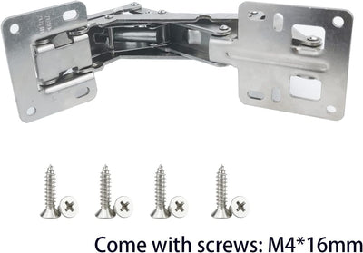 Qrity 4 Stück Scharniere 170° Möbelscharnier Soft Close Türscharniere Hydraulische Sanftes Schliesse
